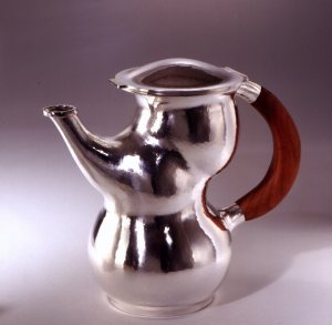 Silver pot in organic form